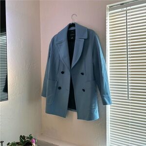 🦋Club Monaco Blue Italian Wool Coat Size XS Great Condition🦋